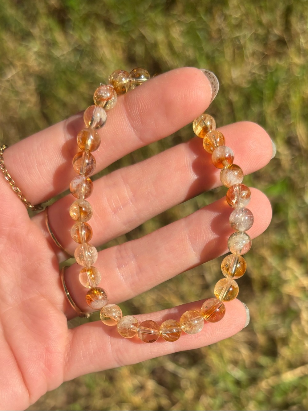 Citrine beaded bracelet